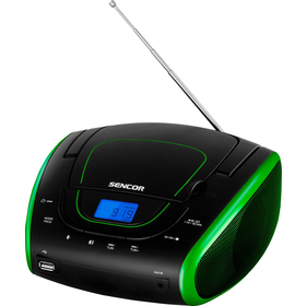 SPT 1600 BGN rádio s CD/MP3/USB SENCOR čierna/zelená