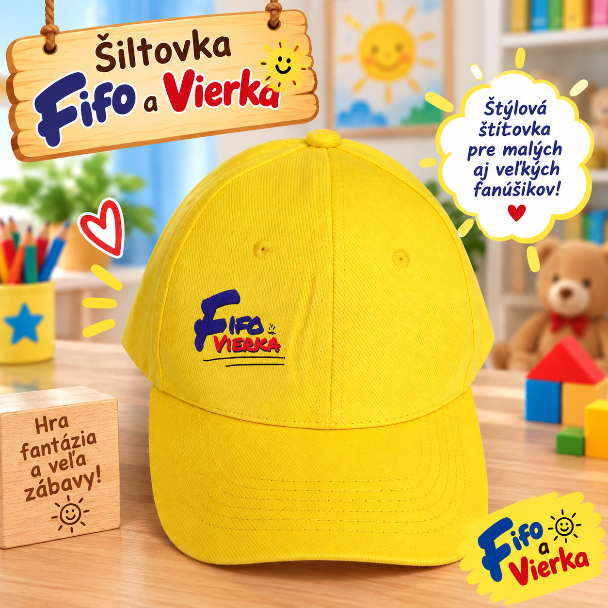 Šiltovka Fifo a Vierka, žltá