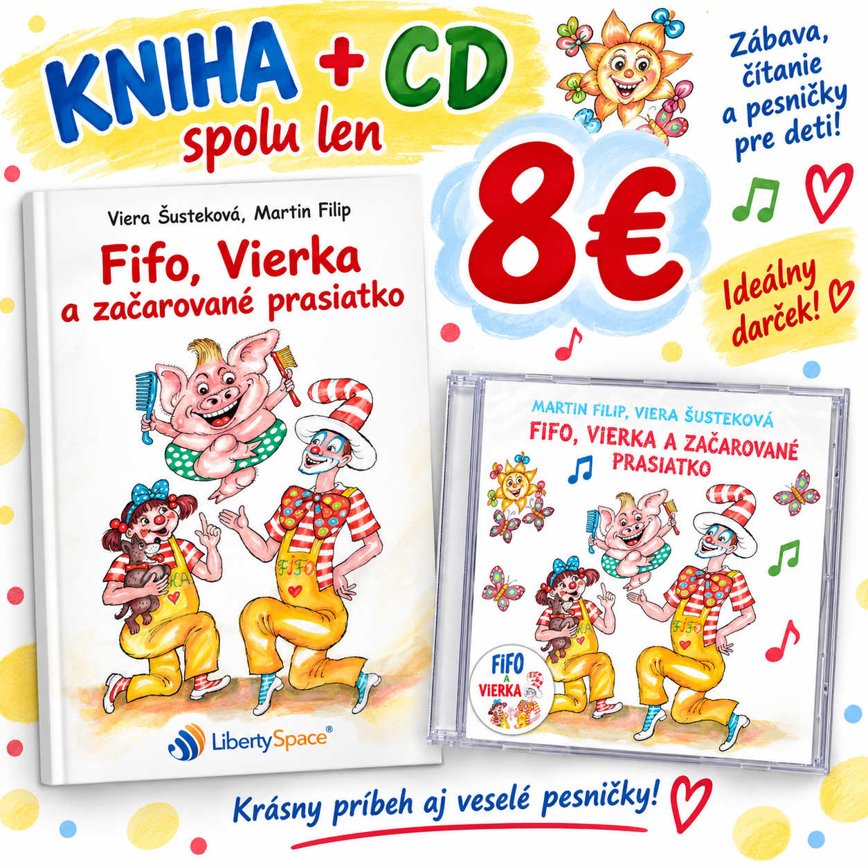kniha + CD Fifo, Vierka a začarované prasiatko